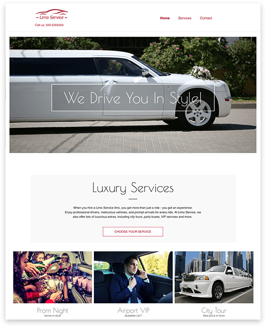 Limo Service Website builder Limo Service responsive template