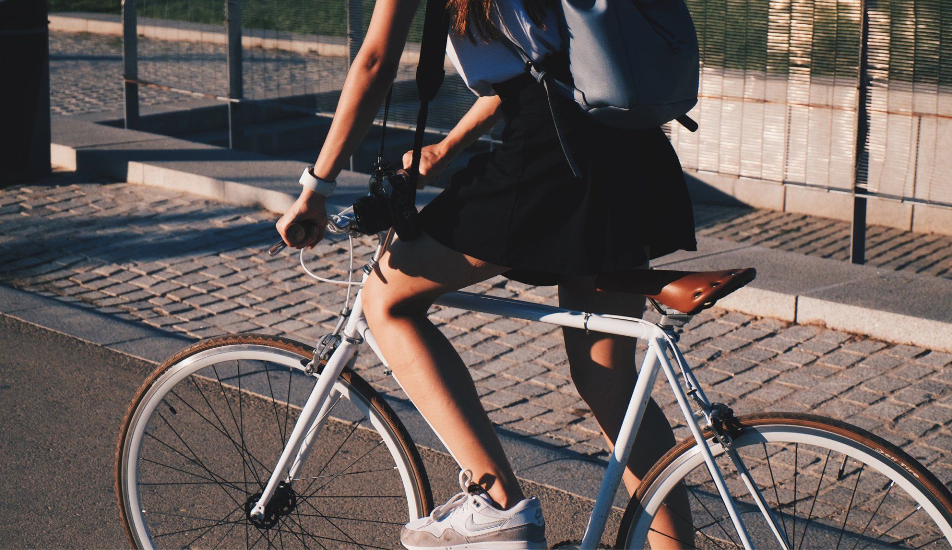 Person being being active, riding a bike