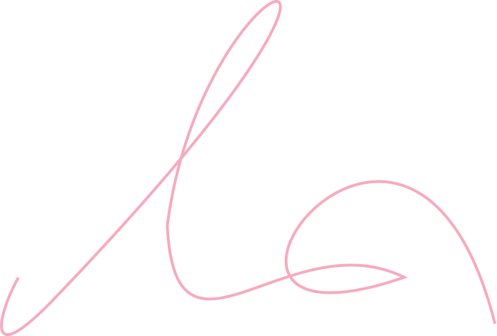 Pink, flowing cursive 