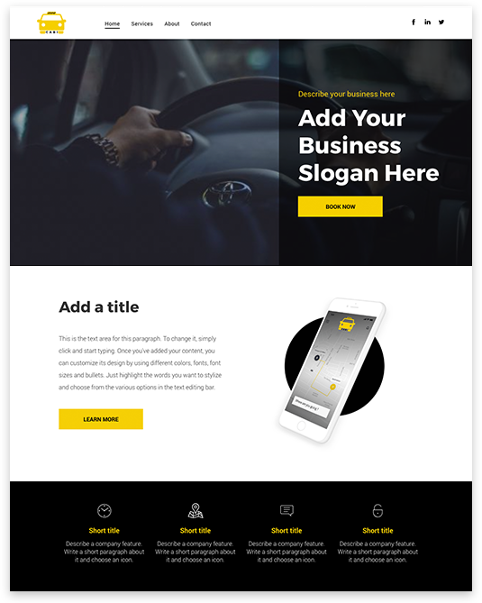 Cab Service Website builder Cab Service responsive template