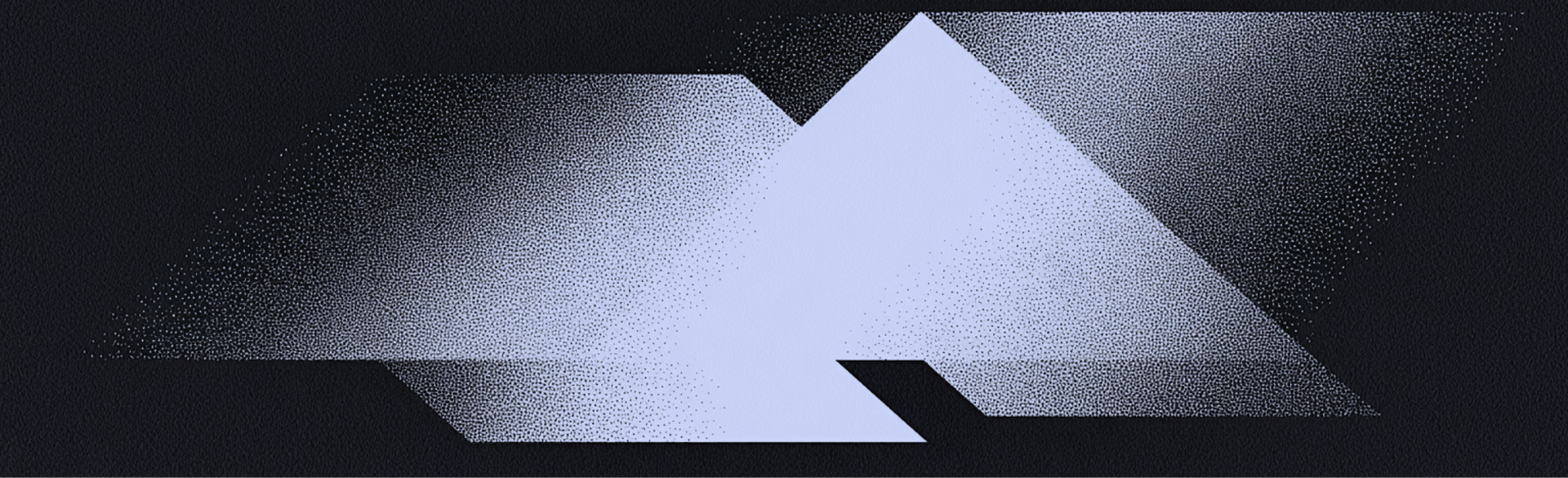 Disegno astratto di forme geometriche azzurre su uno sfondo scuro e strutturato.