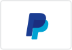 a blue and white paypal logo on a white background .