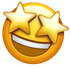 a smiley face with two stars in its eyes