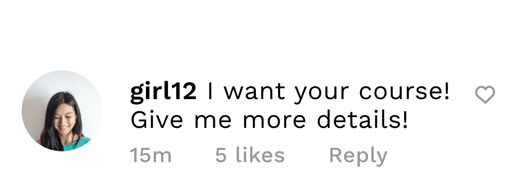 A woman is asking for more details on a course.