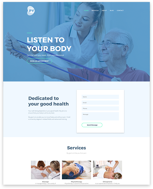 Physiotherapist Website builder Physiotherapist responsive template