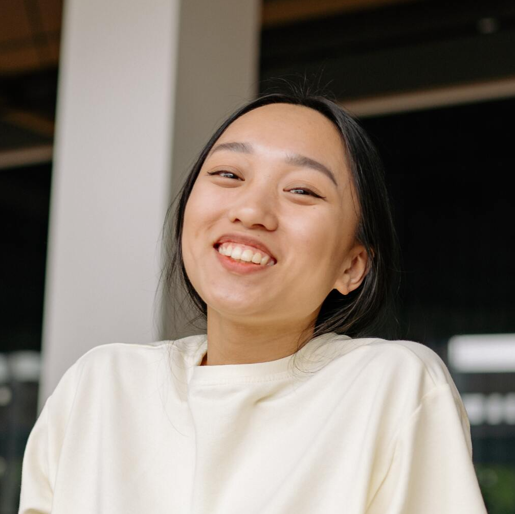 Smiling female customer