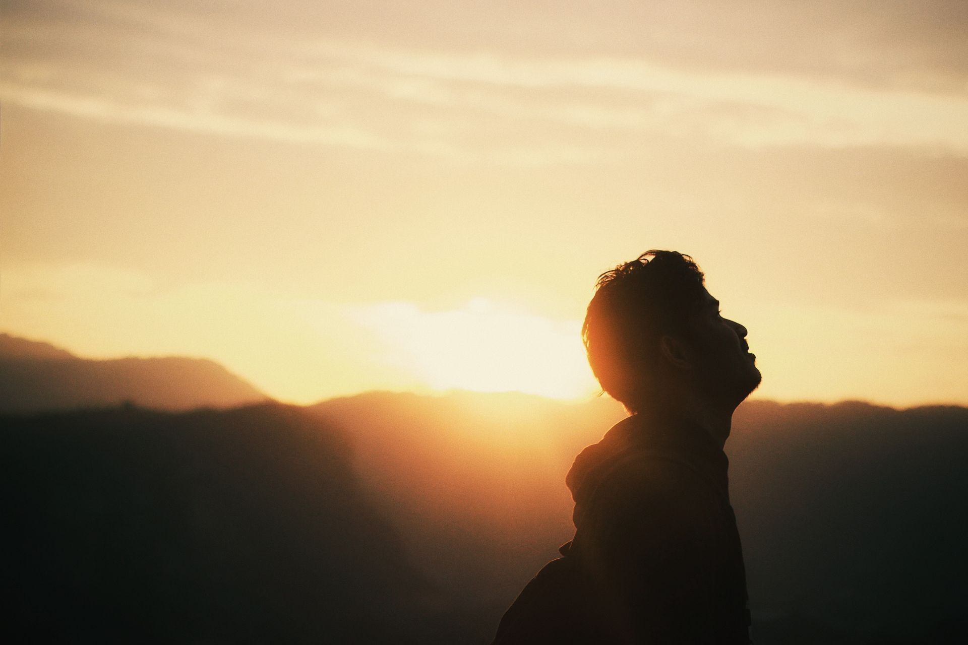 silhouette against a sunset