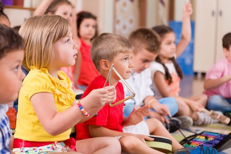 Children listening to teacher