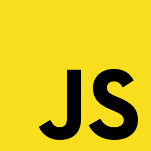 The letters js are on a yellow background