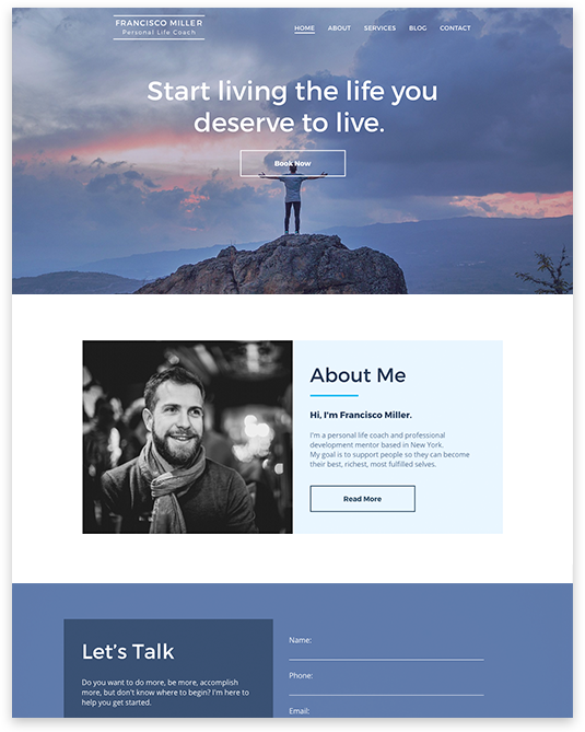 Personal Coach Website builder Personal Coach responsive template