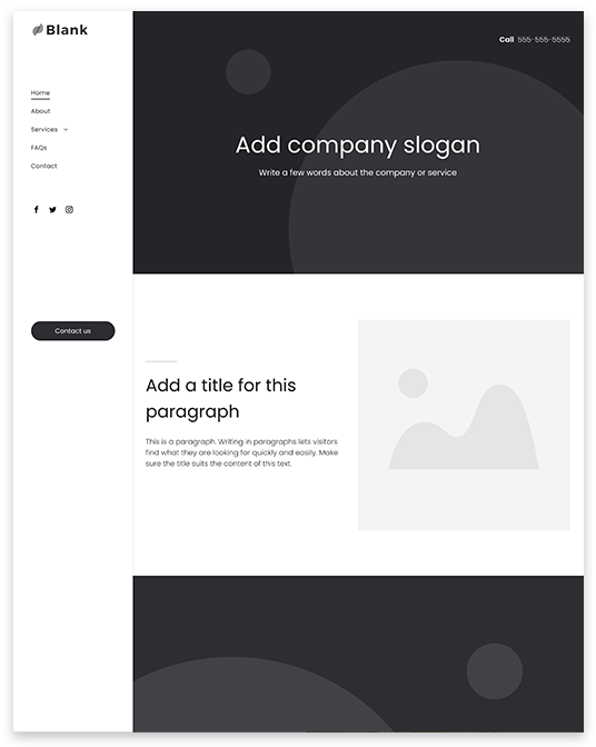 Blank Sidebar Website builder Blank Sidebar responsive template