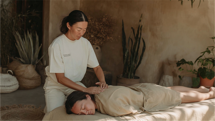 woman physio treating patient