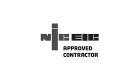 Logo for NICEIC Approved Contractor: Text
