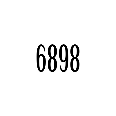 The number 6898 is written in black on a white background.