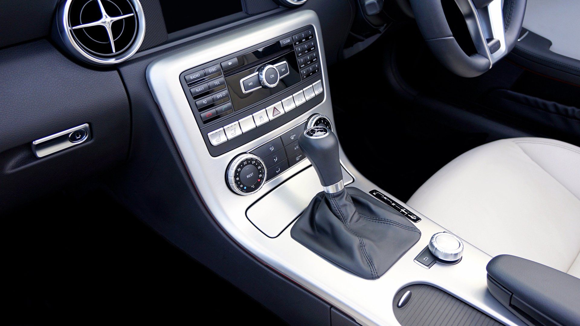 A close up of the dashboard of a car