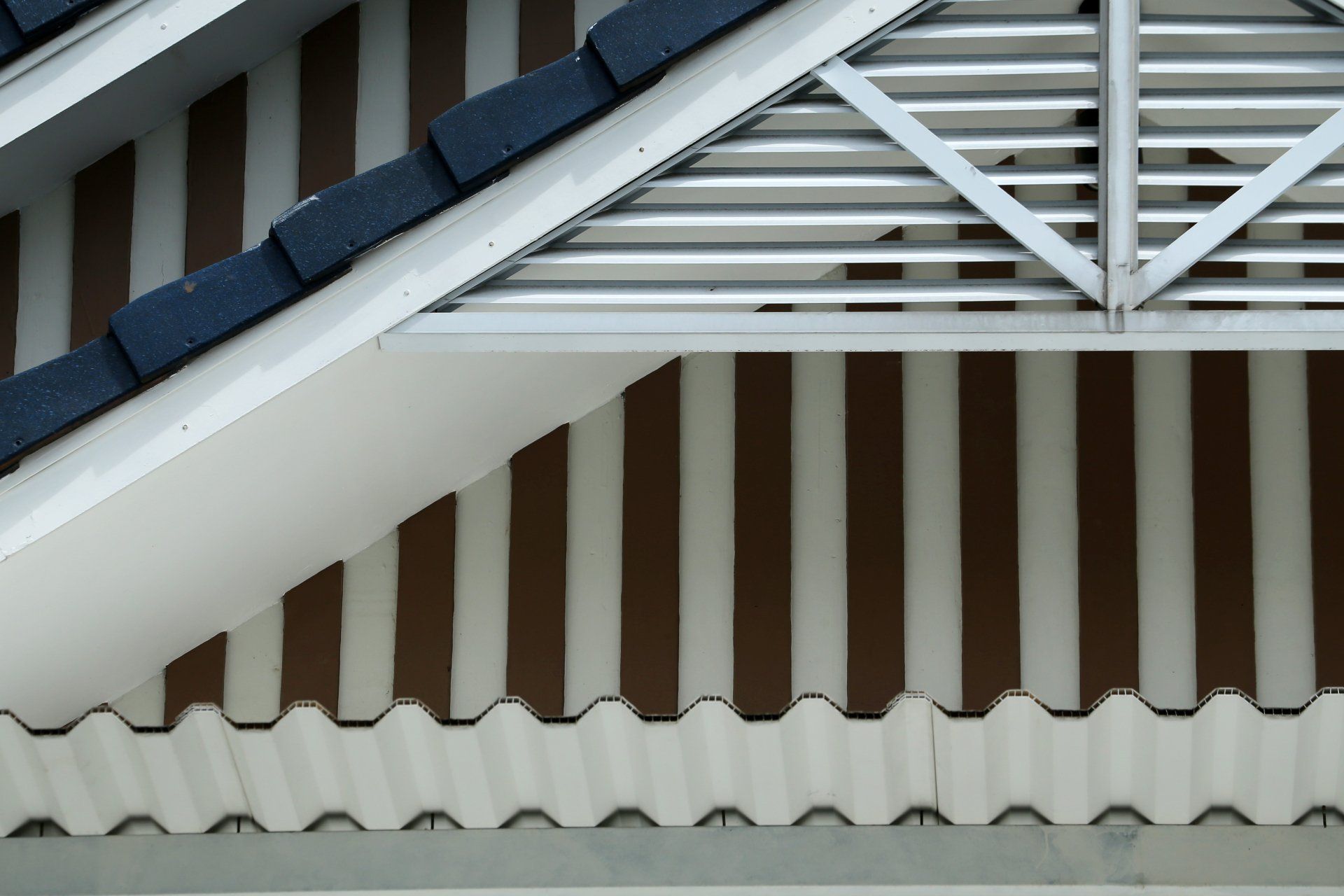 Building Modern House Construction with metal roof,