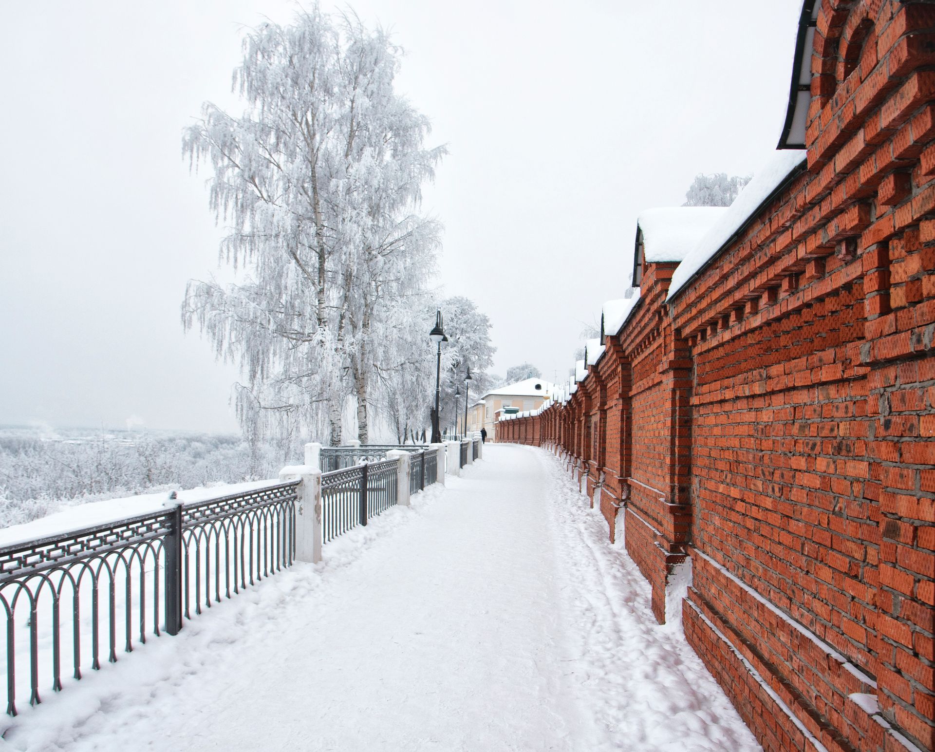 Brick fence and retaining wall