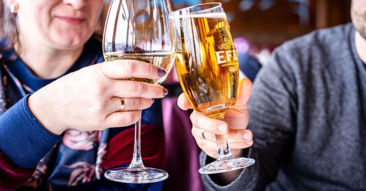 cheering with wine and beer
