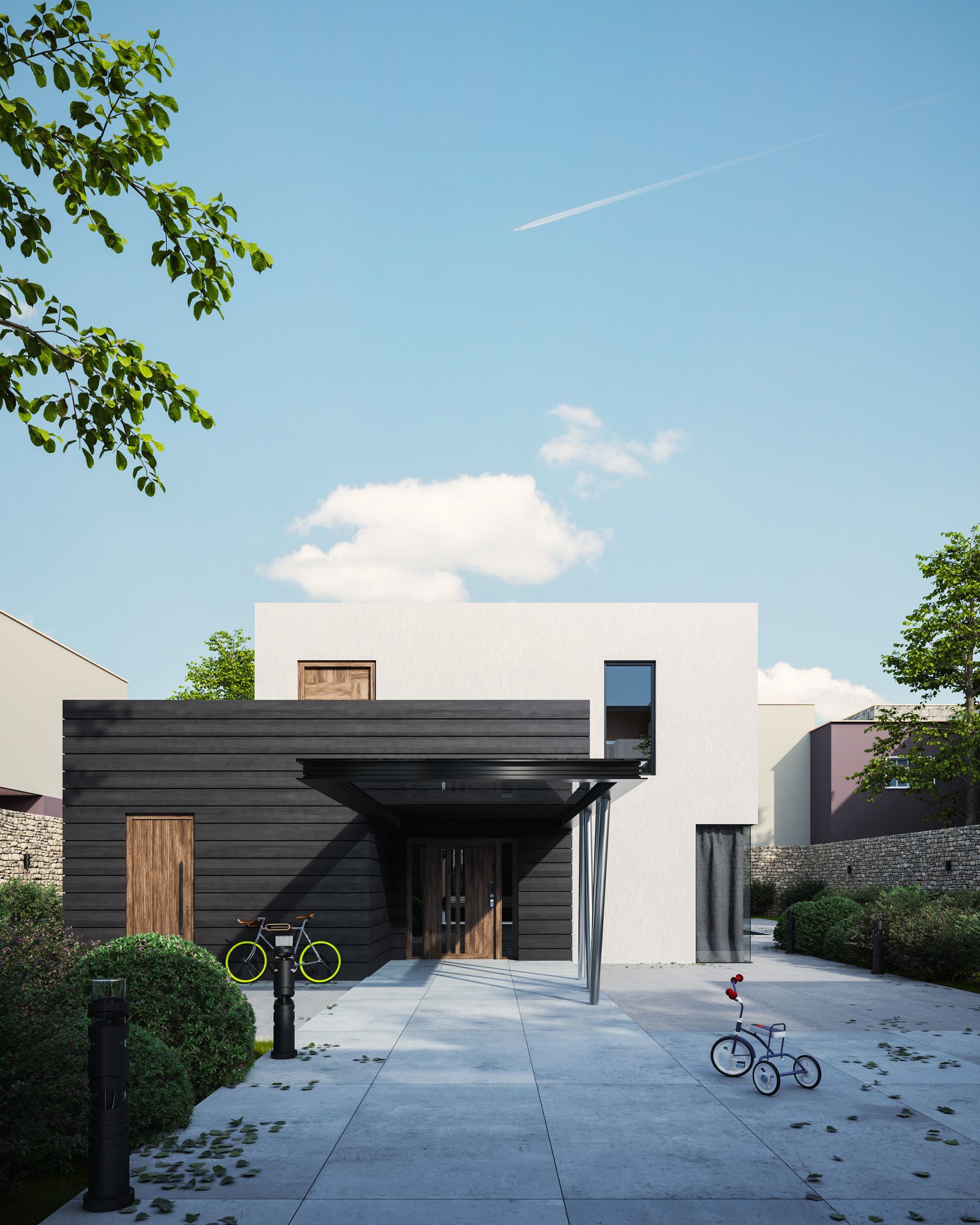 Modernes Ein- und Mehrfamilienhaus