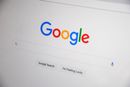 A close up of a google search page on a computer screen.