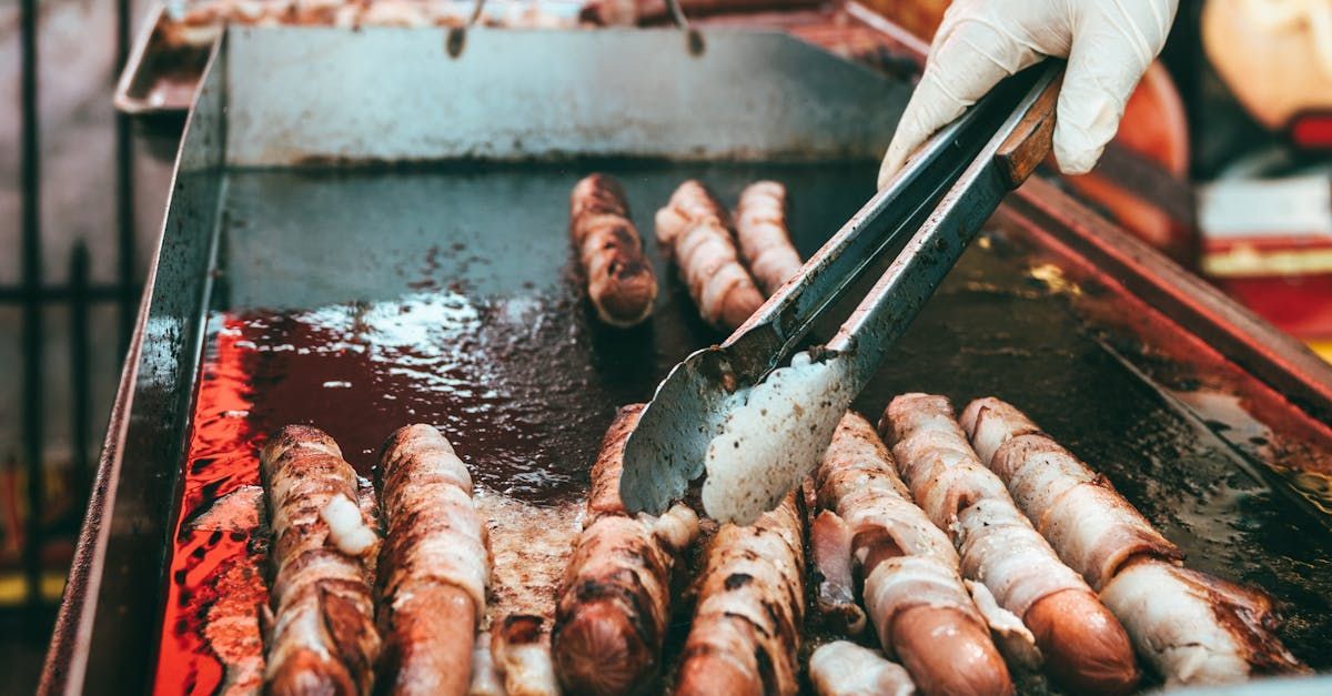 cooking hotdogs