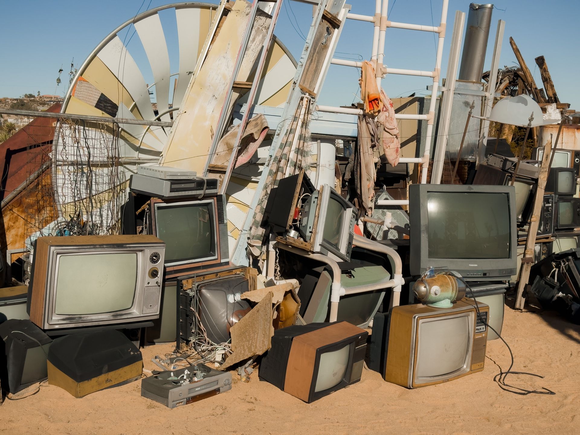 Stock photo of old appliances ready for removal