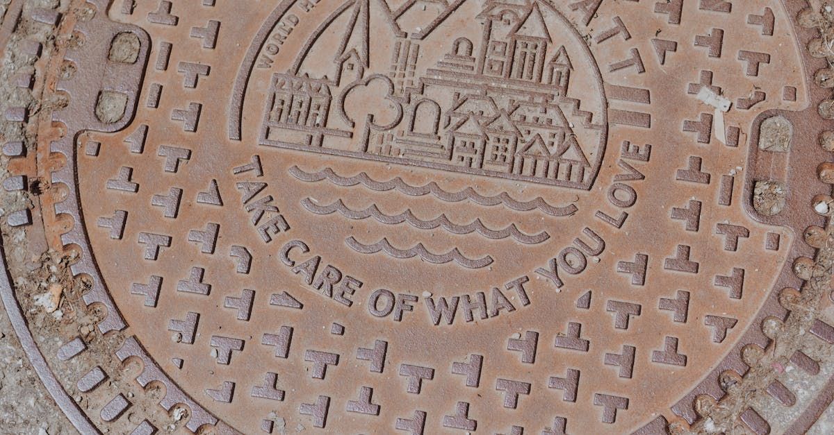 A manhole cover with the words `` take care of what you love '' engraved on it