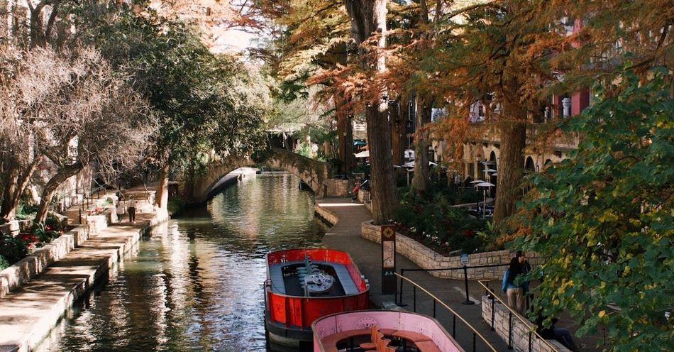 San Antonio River Walk Tour Boat on River 