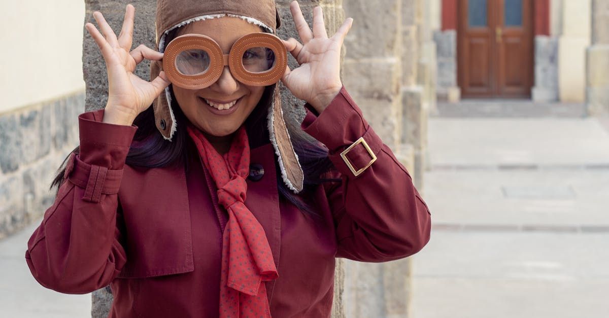 Woman dressed in wacky pilot outfit
