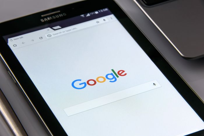 Google search bar displayed on tablet