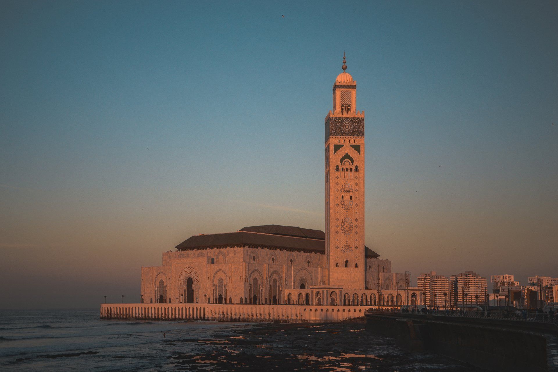 Hassan II Mosque, a mosque in Casablanca, Morocco.