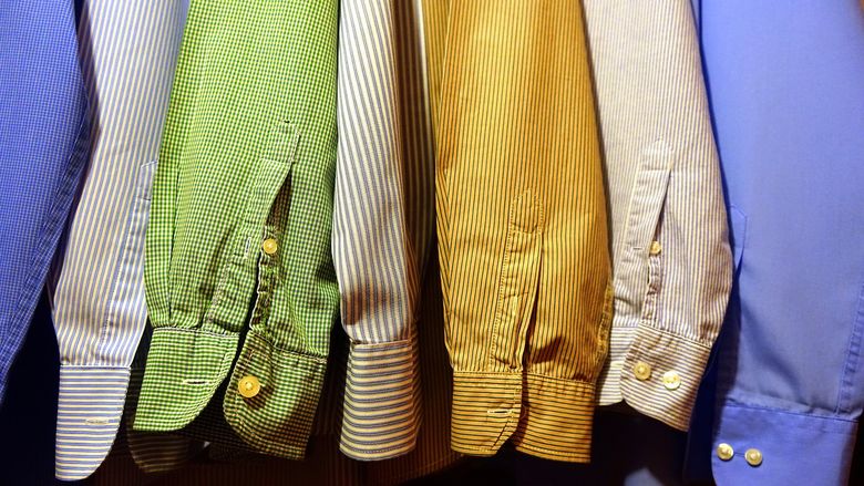 Clean shirts that are hung up