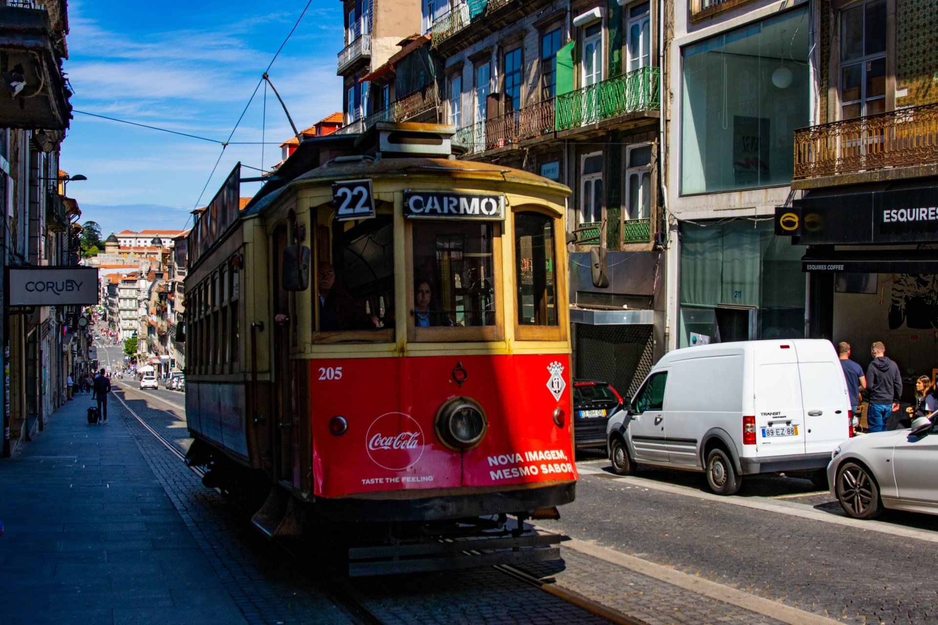 An old tram in Porto, Portugal.
