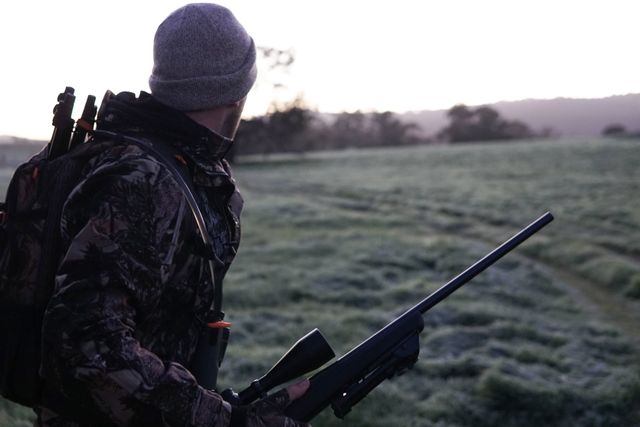 Hunter with rifle