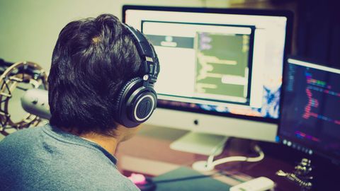 Person with headphones on