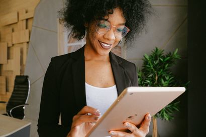 Woman using tablet