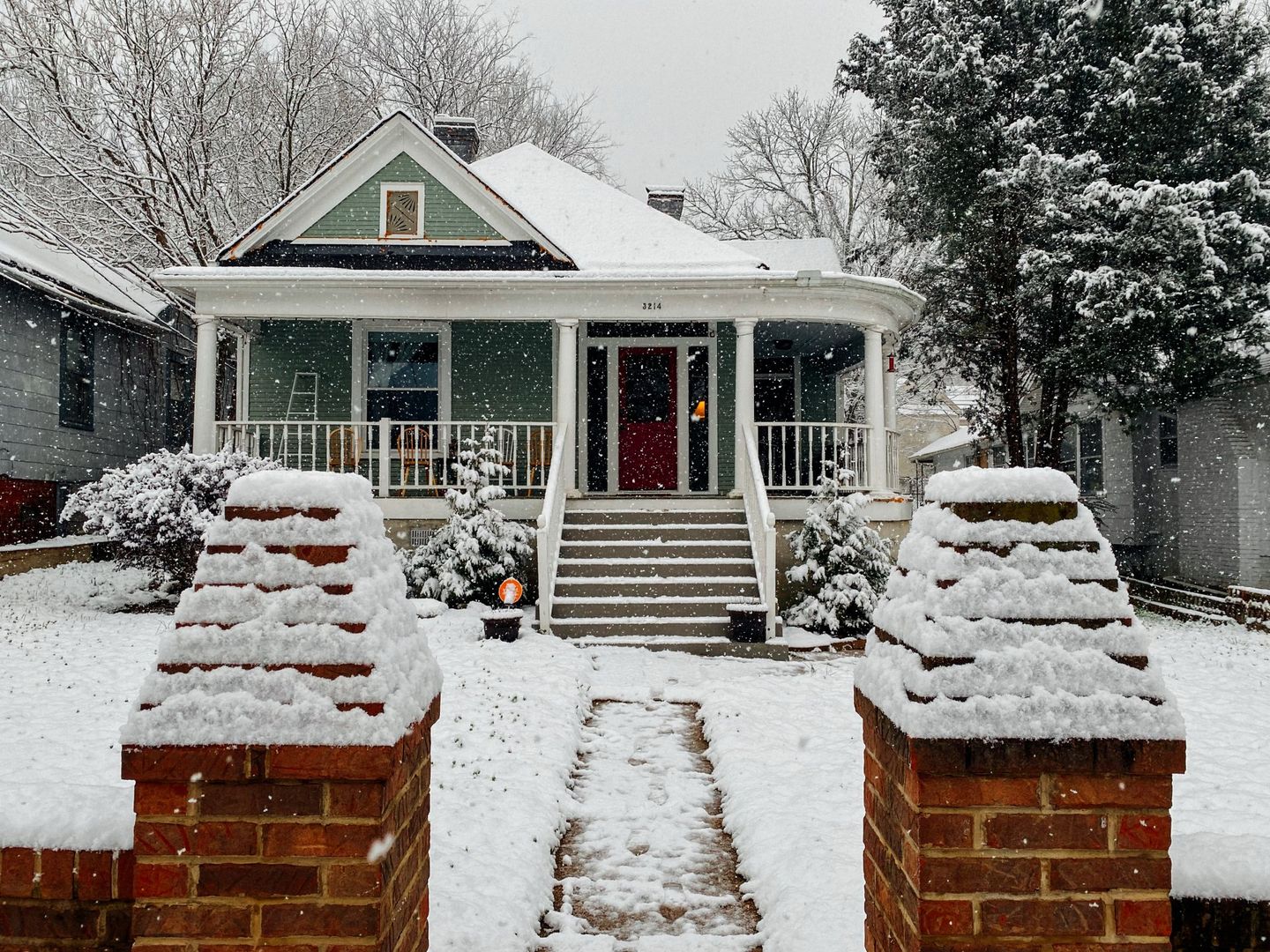 Cozy well insulated home in the winter snow