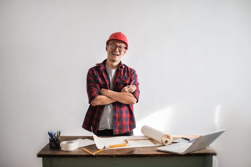 A foundation repair expert with his equipment