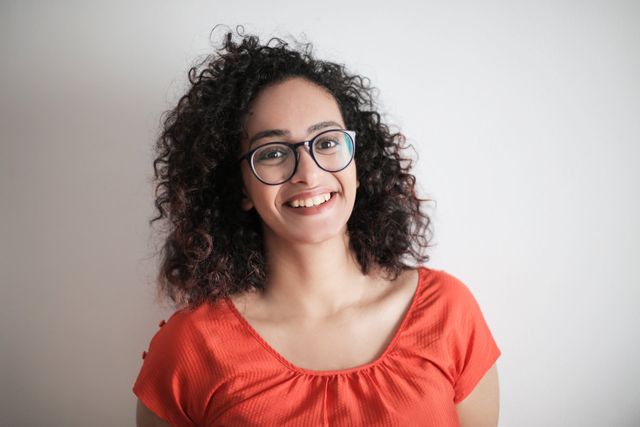 lady smiling wear eye glasses