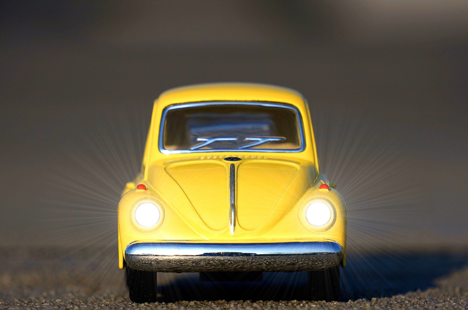 car with headlights on