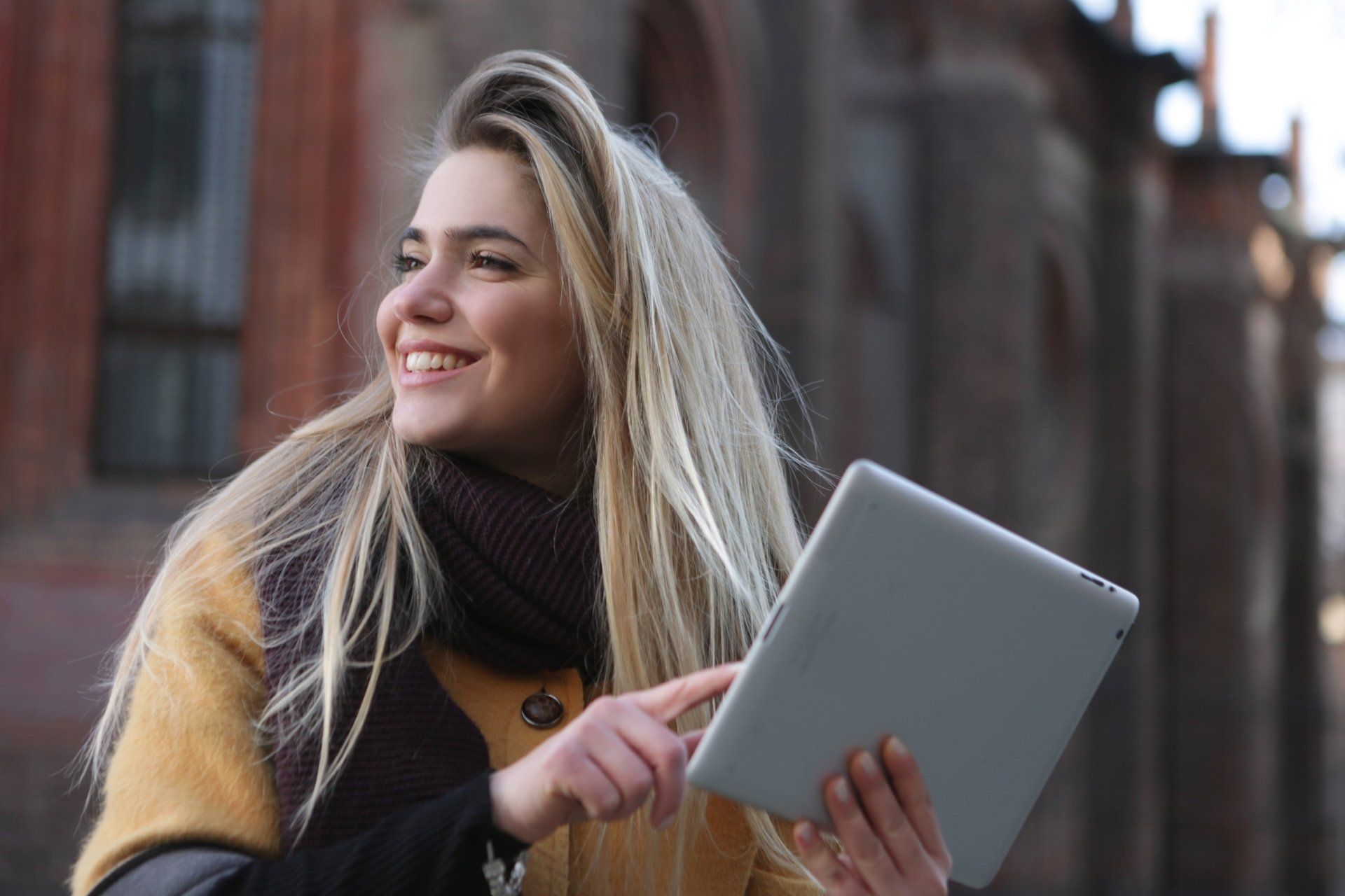 Woman using a tablet