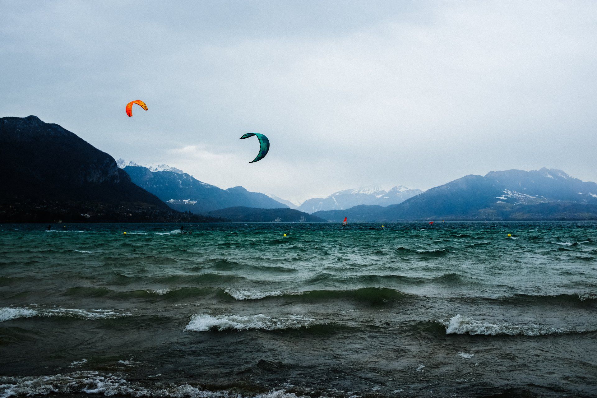 Far view of two parasail