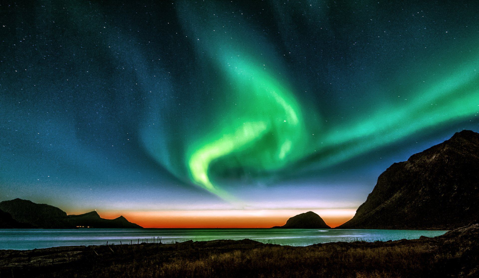 Aurora boreale nel Nord Europa