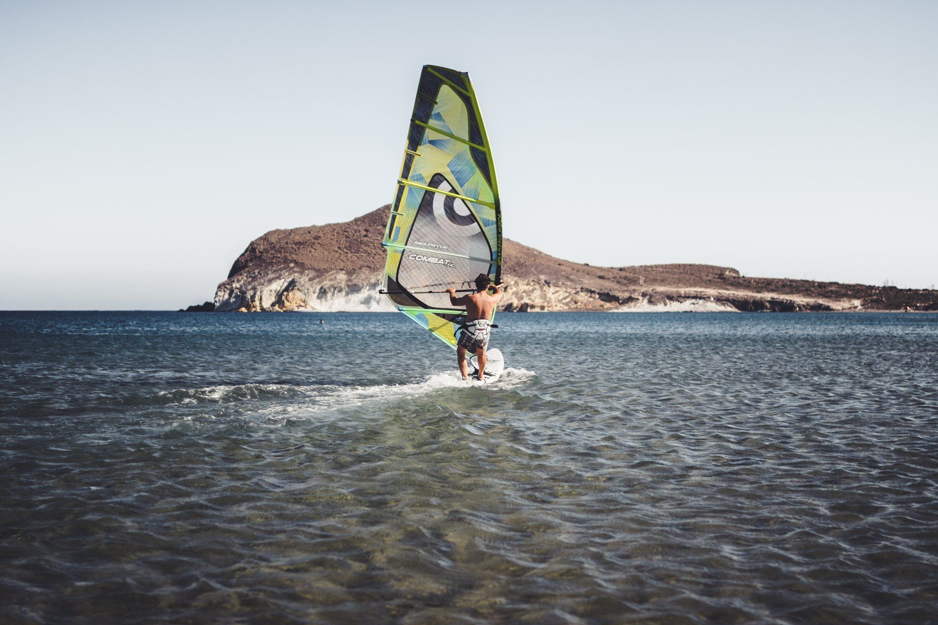 windsurfing in ocean