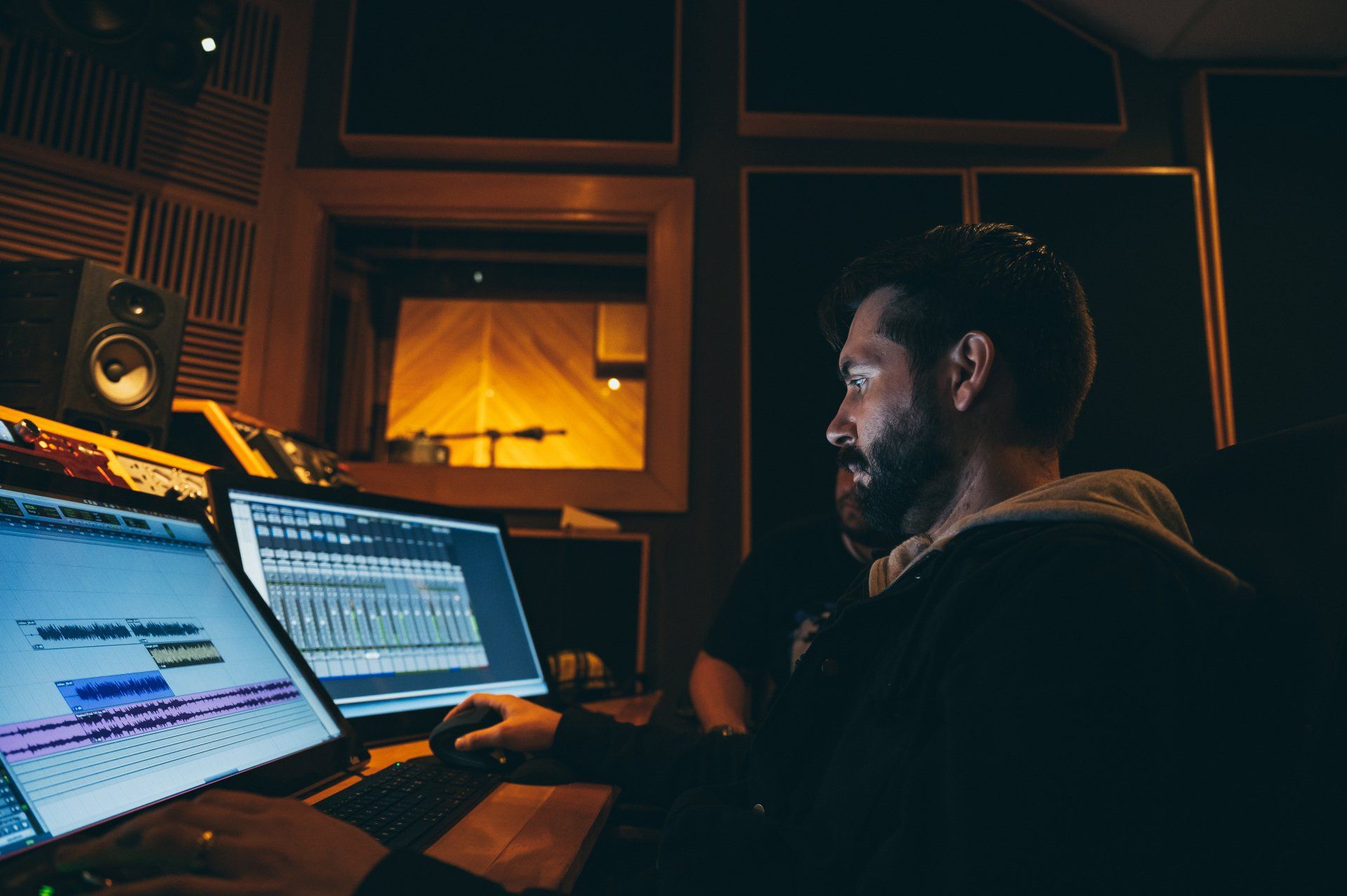 Music Student Mixing on Audio Software