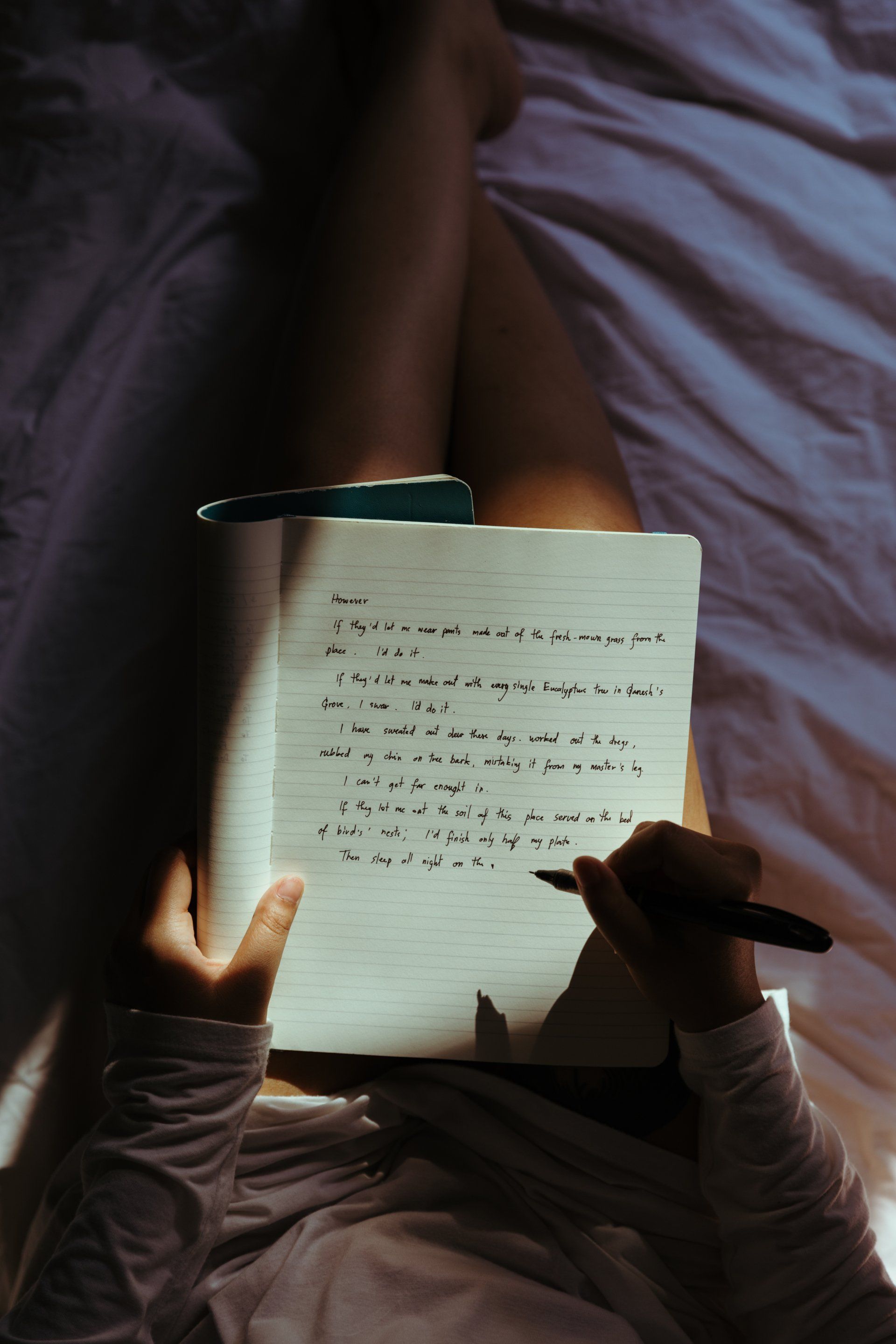 A writer's first draft handwritten notes