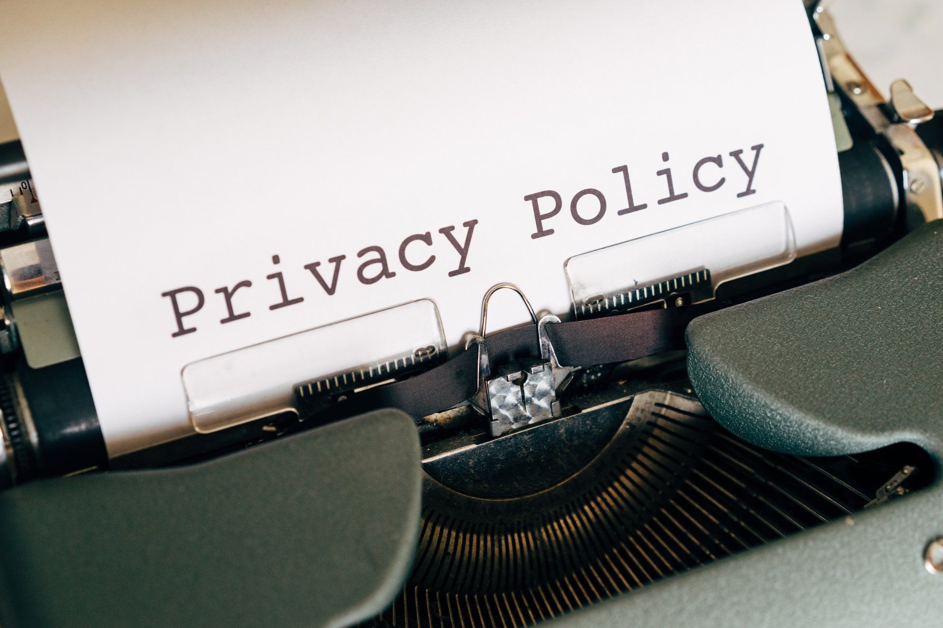 image showing typewriter with Privacy Policy