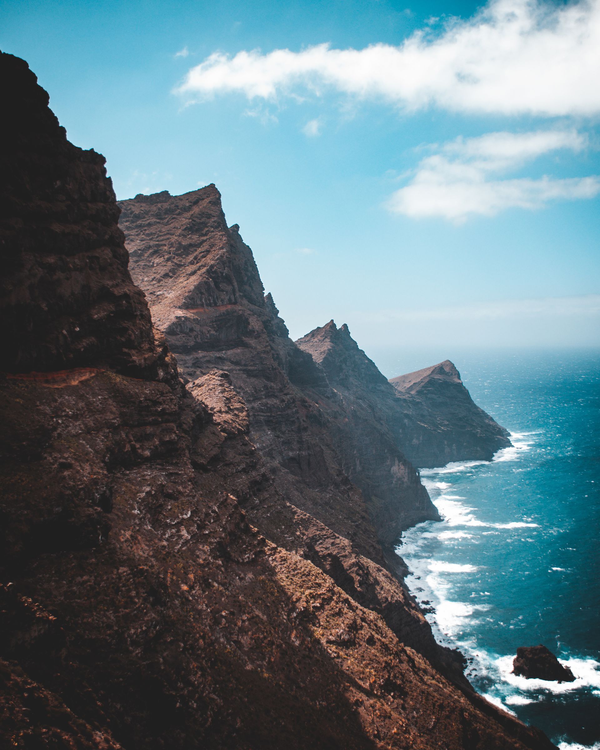 Sea landscape with mountains in Gran Canaria, Spain.