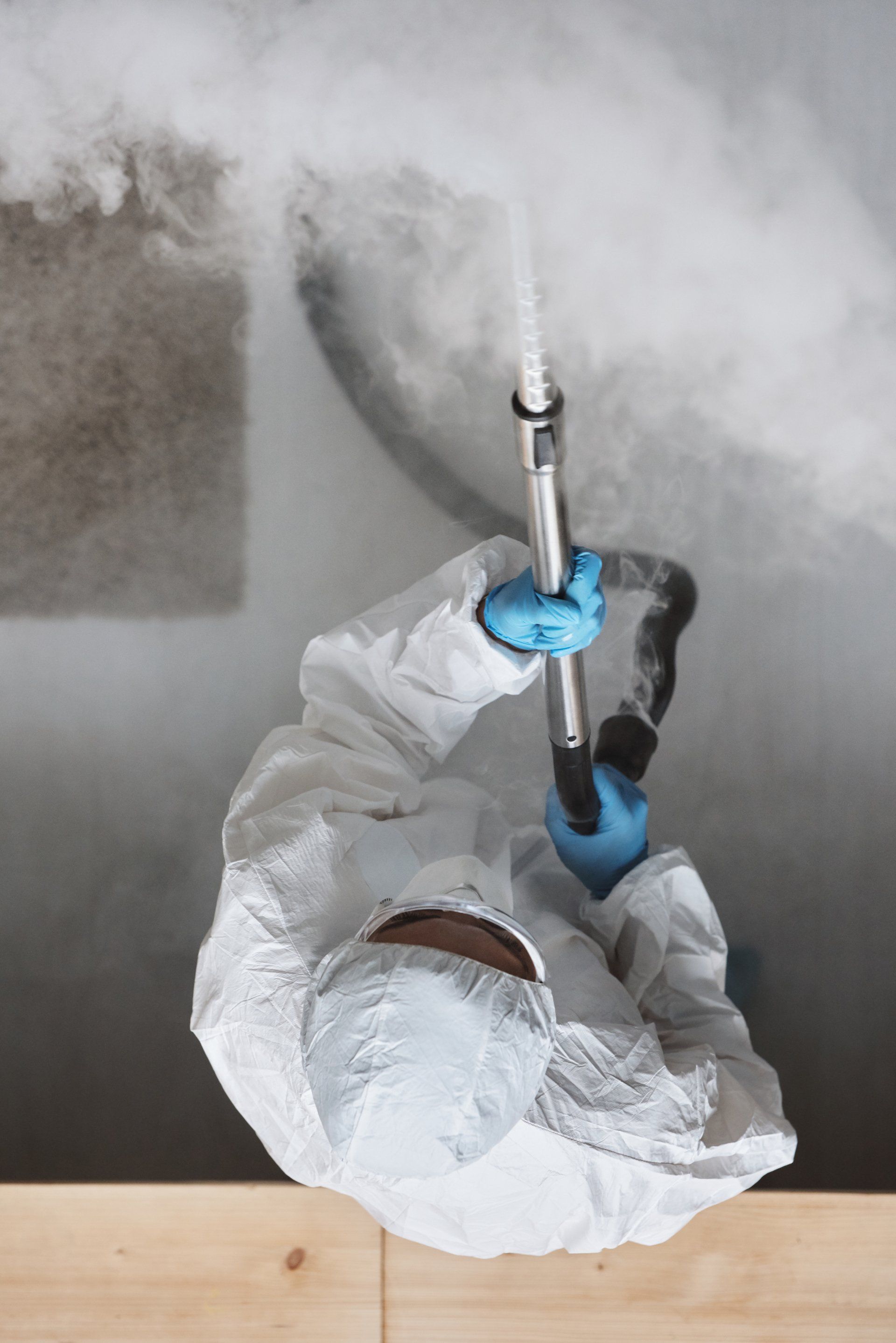 Team member disinfecting an office space in Fort Myers.