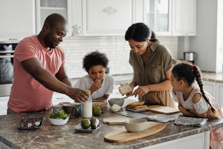 Family in the kitchen